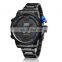 OHSEN AD1608 Mens Business LED Digital Quartz Watch Stainless Steel Time Display Personality Wrist Watch