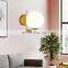 Newest Design Simple Decoration Ball Shaped Wall Light Fixture Sconce Lamp Gold Black Glass Lampshade Decor Wall Lamps