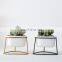Ins Balcony Mini Pots Iron Home Garden Clear Gold Wholesale Luxury Triangle Shaped Porcelain Indoor Flower Pot With Stand
