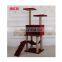 Low moq Gray cat scrather tree and stairs wooden cat furniture tree with scratcher price