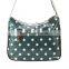 Fashion Green Polka Dot Oilcloth Side Girls Shoulder Bags For School