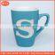 print mug 2016 Cheap stoneware mug sandblast letters coffee tea mug with handle