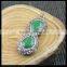 LFD-0056P ~ Wholesale New Crystal Rhinestone Paved Malay jade Gemstone Pendants Jewelry Finding