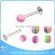 Professional factory medical steel free sample cute acrylic ball colored lip rings