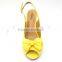 yellow hot sell new model fashion design big bow women ladies girls dress shoes wedge heel