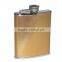 Stainless Steel and woooden wrapped wine bottle flask 6oz