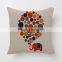 HOME-GJ Latest Design18" x 18" Bright Color Flower Elephant Burlap Pillow Cases Cushion Covers