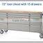 72" Heavy duty stainless steel drawer organiser tool box