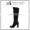 knee high boots women fabric thick low heel indian rubber shift fur boots