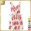 2016 New fashion unique fitted women print blue floral v-neck dress                        
                                                Quality Choice