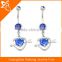 heart and arrow dangling navel stud navel belly ring body piercing jewelry with zircon