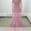 ASAM-14 Luxury Sequins Beaded Lace Appliques Ruffles Tulle long Sleeves Pink Evening Dresses                        
                                                Quality Choice