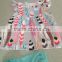 2016 wholesale baby clothing pretty colorful feather icing clothing short set soft materail new style girls summer outfits