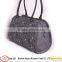 Nice flower design felt women handbag , leisure bag with leather handle made in China