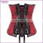 Noble Black Jaquard Steampunk 14 Steel Bone Waist Training Corset With Chains