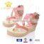 2015 fashion ribbed elastic band espadrilles wedge sandals woman shoes