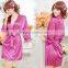 New Women Sexy Satin Lace Robe Sleepwear Lingerie Nightdress G-string Pajamas