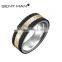 Men's rose gold 8mm hammer surface cobalt carbon fiber ring