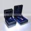 Velvet jewel package box for necklace with LED lighter