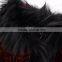 Winter Long Red Women's Sheep Fur Coat with fox collar