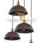 Factory Wrought Sterling Rusted Pendant Lamp Industrial Dome Chandelier Light Dinning Room Hanging Lamp