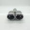 Stainless Steel Rolled Edge Double Outlet Y Shape Universal Tip
