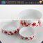 Red Flower Decal Pet Feeder, Ceramic Pet Bowl