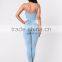 Wholesale Women Rompers Trendy and Stylish 95% Cotton 5% Spandex Spaghetti Strap Catsuit Womens Bodycon Jumpsuit