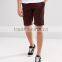 High Quality Latest Custom Side Slant Pockets Turn Up Hem Men's Brown Slim Fit 97% Cotton 3% Elastane Button Fly Fashion Shorts
