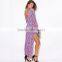 Geometry print high low long sleeve maxi club cocktail party dresses