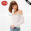 Alibaba wholesale fully fashioned acylic stylish long sleeve off the shoulder tight sweater for women