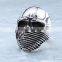 Mens Punk Goth Skull Ring Patriotic Stars Stripes Honor American Flag Bandit Biker Stainless Steel Ring Size 8-14