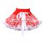 Good quality european formal red chevron fluffy party tutu skirt girls dress