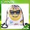 Funny Fashion Custom Design Heat Transfer Printed Emoji Drawstring Bag