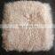 GENUINE TIBETAN SHEEPSKIN CURLY LONG HAIR SHAGGY FUR CUSHION PILLOW PINK NURSERY