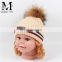 Handmade Crochet Fashion Fur Ball Kids Hats New Design Cute Baby Hat Crochet Pattern