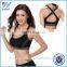 YIHAO Sexy Women Stretch Athletic Sports Bras, Seamless Cross Back Padded Raceback Tops for Gym Running Fitness