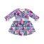 Boutique Quality Kids Clothes Girl Dress Flower Printing Girl Long-sleeved Dress