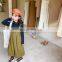 2020 girls skirt dark green skirt + wood ear bottoming shirt