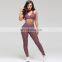 Hot selling Jacquard crop vest top with legging yoga suit Jogging suit two pieces women clothing