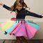usa clothing cotton long sleeved rainbow baby dresses flower girl dress baby clothes girls' dresses