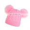 Kids Girls Boys Winter Pompom Knit Ski Beanie Hat Thermal Knitted Lined Faux Fur Ball Pom Pom Hats