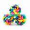 Rainbow Colorful braided ball molar pet cat toy ball bell