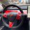 3pcs Glaze red color for Tesla accessories Model 3 Model Y Steering wheel patch decoration Interior Modified