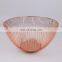Table Decorative Rose Gold Wire Basket Round Fruit Organizer Gift Metal Mesh Storage Basket