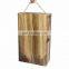 Dark Torched Wood Double Bottle Wine Case Top Handle wood wine box Brown
