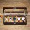 European classical top glasses 5 slots solid wood watch box