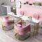 Fashion Lady Beauty Salon Furniture Pink Luxury Nail Table Manicure Table Nail chair