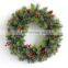 Amazon Hot Sold Ornaments Gift Handmade Wreath Front Door Decoration Xmas Large Wholesale Artificial Christmas Wreaths