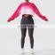 Gradient Color Long Sleeve Crop Tops Hot Sales Round Neck Short Women Sweatshirt
